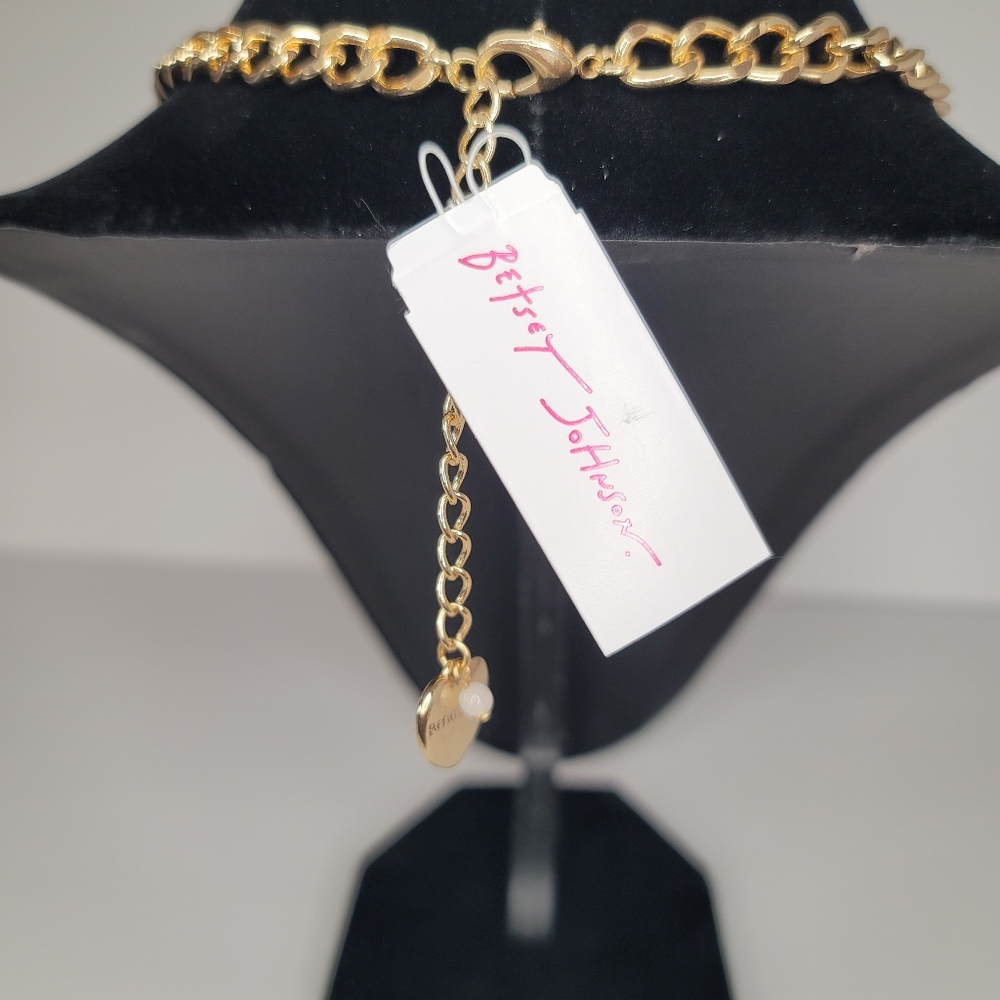 Betsey Johnson Gingerbread Girl Necklace & Earrings w/ red & green rhinestones - Picture 5 of 13